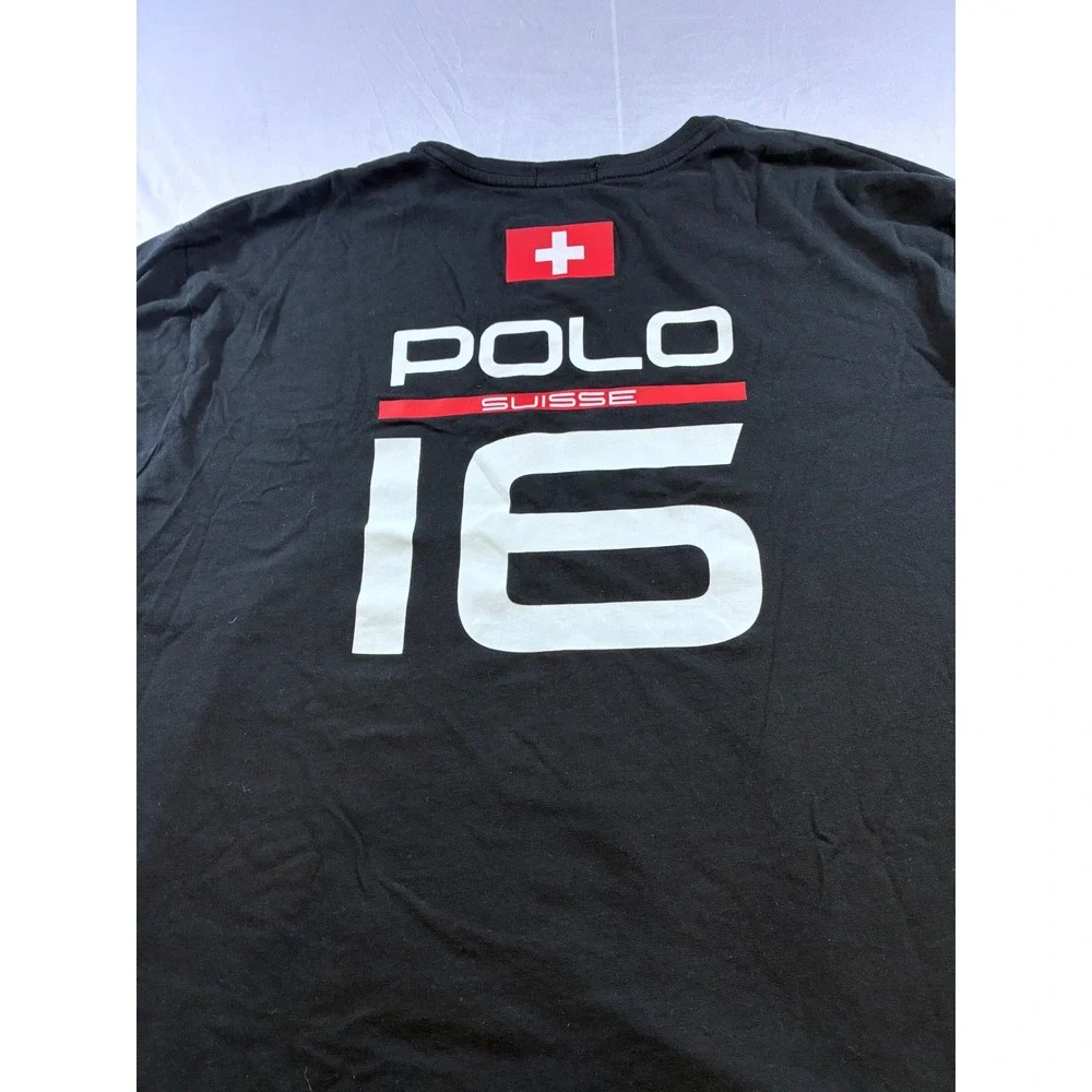 Polo Ralph Lauren Suisse Slalom Racing Long Sleeve Shirt Black XXL Mens